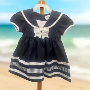 Rare Editions Navy and White Sailor Dress